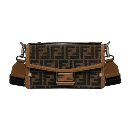 Fendi , Soft Trunk Baguette Bag ,Brown male, Sizes: ONE SIZE