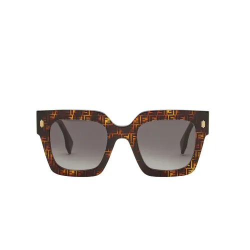 Fendi , Square Acetate Sunglasses in Brown Tortoise ,Brown female, Sizes: