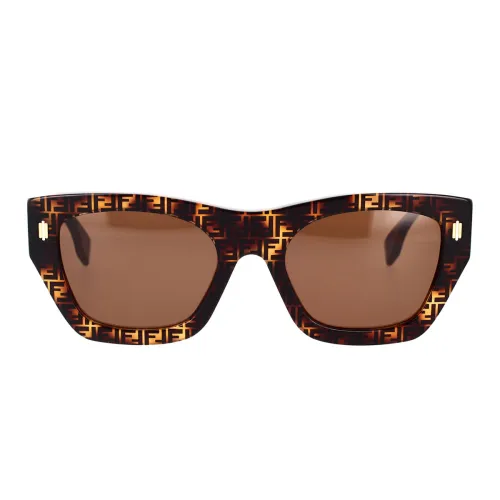 Fendi , Square Sunglasses for Women in Havana with Brown Lenses ,Brown male, Sizes: