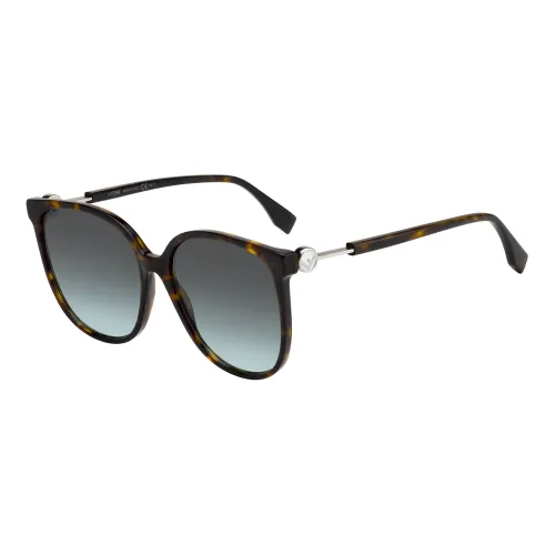 Fendi , Stylish Sunglasses Dark Havana/Green Shaded ,Brown female, Sizes: