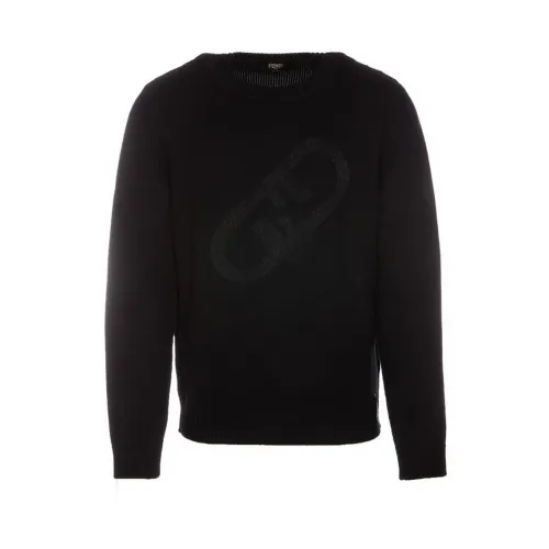 Fendi , Stylish Sweater for Men ,Black male, Sizes: