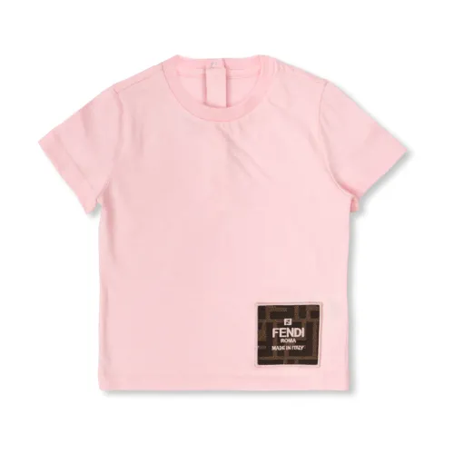 Fendi , Top with logo ,Pink unisex, Sizes: