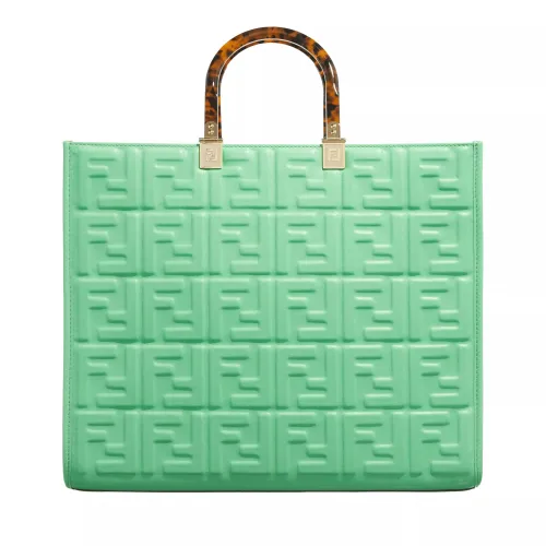 Fendi Tote Bags - Sunshine Embossed Leather Tote Bag - green - Tote Bags for ladies