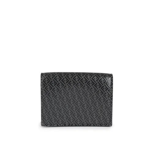 Fendi , Trifold Wallet with FF Print ,Black male, Sizes: ONE SIZE