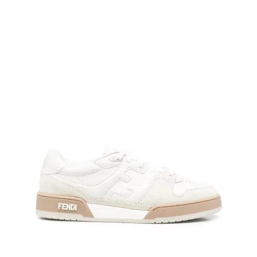 Fendi , White Vintage Sneakers with FF Pattern ,White female, Sizes: