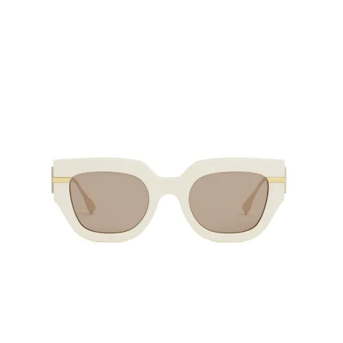 Fendi , Womens Cateye Sunglasses with Brown Lenses ,Beige female, Sizes: