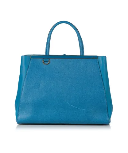 Fendi Womens Vintage 2Jours Blue Calf Leather - One Size