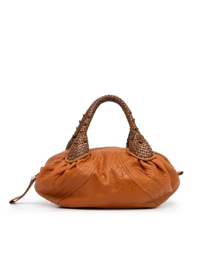 Fendi Womens Vintage Baby Spy Handbag Brown Calf Leather - One Size