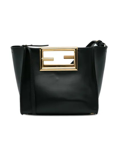 Fendi Womens Vintage Small Way Tote Black Calf Leather - One Size