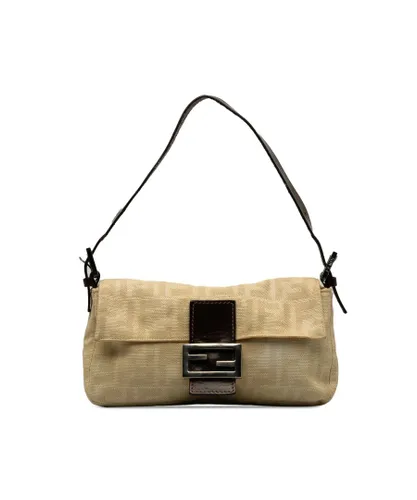 Fendi Womens Vintage Zucca Baguette Brown - Beige Canvas (archived) - One Size