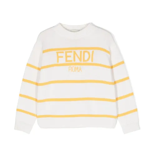Fendi , Yellow Sweaters for Kids ,Yellow male, Sizes: