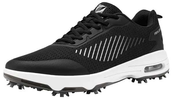 Fenlern Men's Golf Shoes Air Cushion Outsole with 9 Spikes