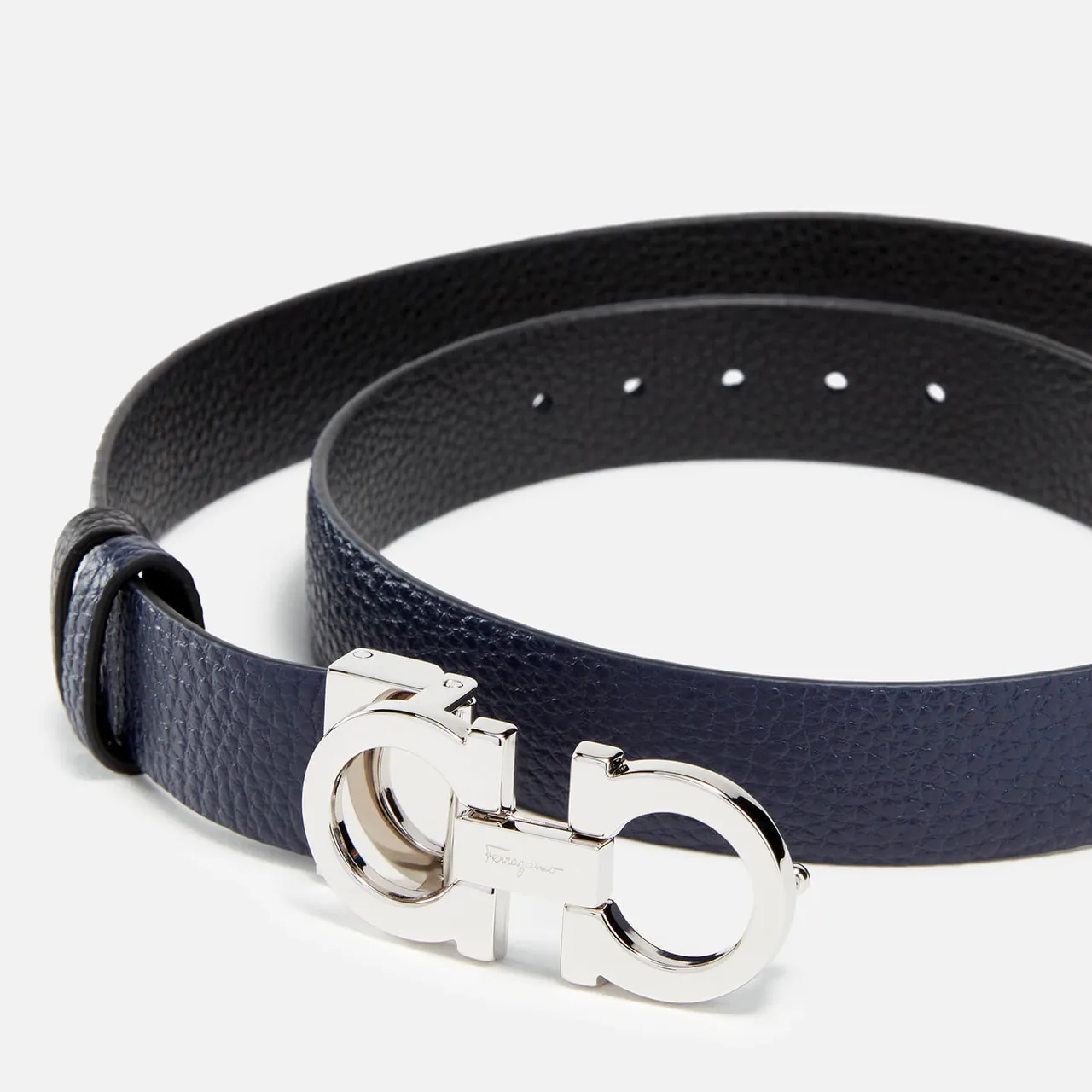 Ferragamo Gancini Reversible Leather Belt - 70cm