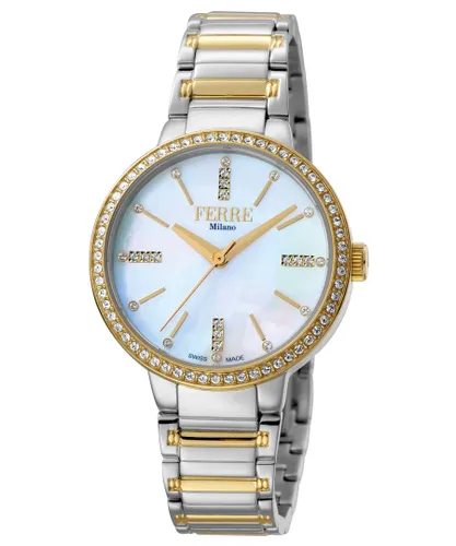 Ferre Milano FM1L084M0101 WoMens Champagne Dial Stainless Steel Watch - Silver & Gold - One Size