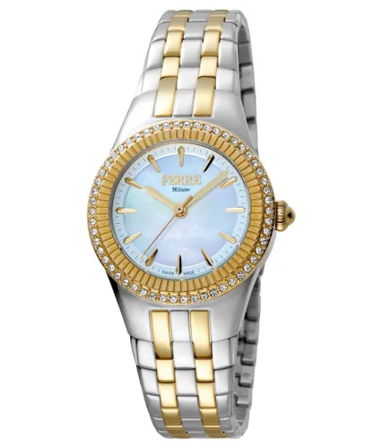 Ferre Milano FM1L089M0091 WoMens Light Blue Dial Stainless Steel Watch - Silver & Gold - One Size