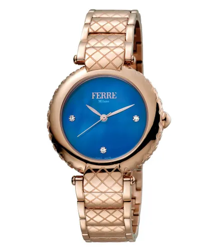 Ferre Milano FM1L099M0071 WoMens Silver, Inner White Mother of Pearl Dial Stainless Steel Watch - Rose Gold - One Size