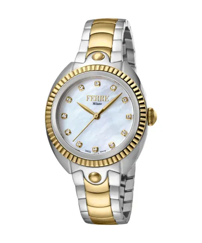 Ferre Milano Womens Ladies White Mother of Pearl Dial / GP Watch - Silver & Gold - One Size