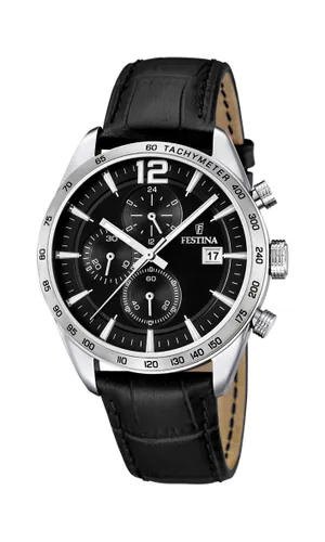Festina Men's Quartz Watch with Black Dial Chronograph