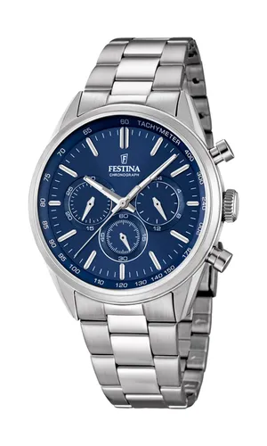 Festina Men's Quartz Watch with Blue Dial Chronograph
