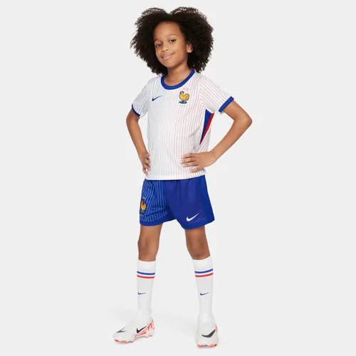 FFF 2024 Stadium Away Younger Kids' Nike Football Replica 3-Piece Kit - White - Polyester