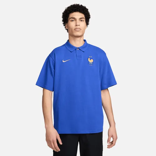 FFF Men's Nike Football Oversized Polo - Blue - Cotton
