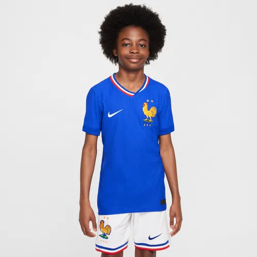 FFF (Men's Team) 2024/25 Match Home Older Kids' Nike Dri-FIT ADV Football Authentic Shirt - Blue - Polyester