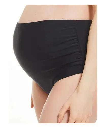 Figleaves Womens Belle Maternity Over Bump Bikini Brief - Black Nylon
