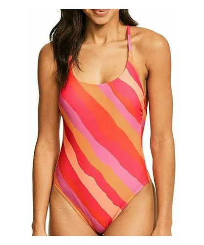 Figleaves Womens Sao Paulo Stripe Classic Strappy Back Swimsuit - Pink