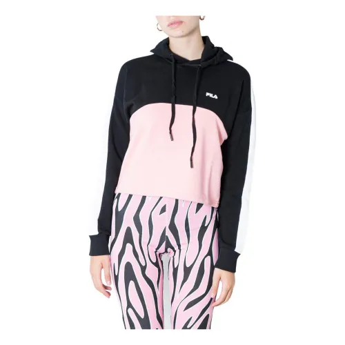 Fila , Black Print Hooded Sweatshirt for Women ,Black female, Sizes: