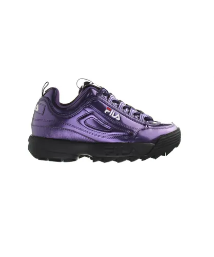 Fila Disruptor M Low Womens Purple Trainers Leather