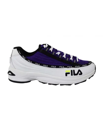 Fila DSTR97 Mens White/Purple Trainers - Multicolour Leather