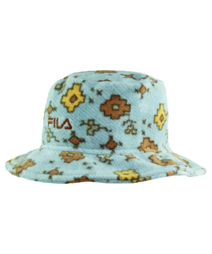 Fila Fleece Womens Blue Bucket Hat - Yellow - One