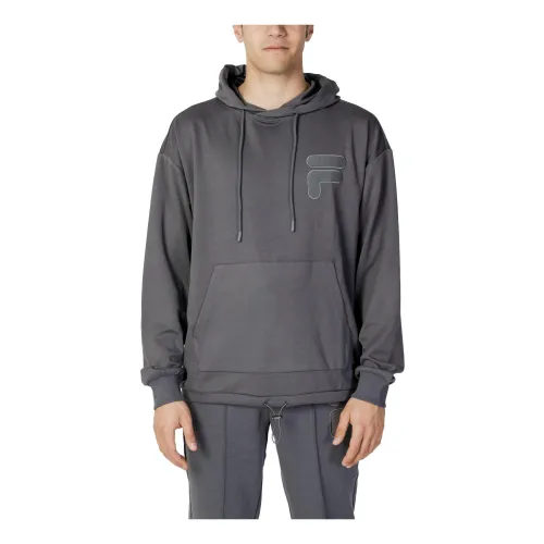Fila , Grey Hooded Sweatshirt with Long Sleeves ,Gray male, Sizes: