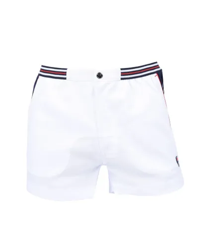 Fila Mens Vintage Hightide 4 Terry Pocket Stripe Shorts White/white/navy