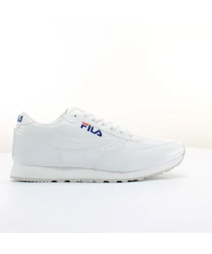 Fila Orbit Low Womens White Trainers Patent Leather