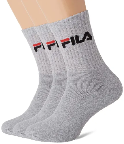 FILA Unisex F9505 Socks Plain Socks (Pack of 3)