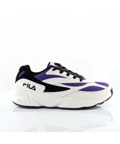 Fila V94M Low Mens White/Purple Trainers - Multicolour