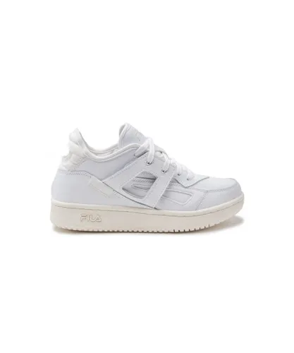 Fila Womens Cage Low Trainers - White Leather