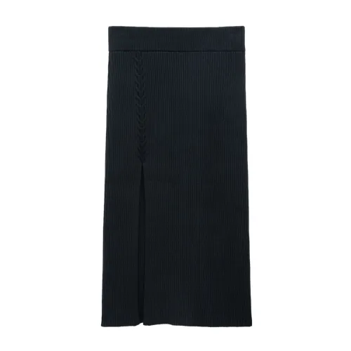 Filippa K , Black Ribbed Knit Skirt ,Black female, Sizes: