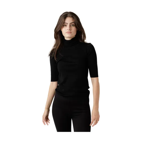 Filippa K , Soft Elbow Sleeve Top with Kol Neck ,Black female, Sizes: