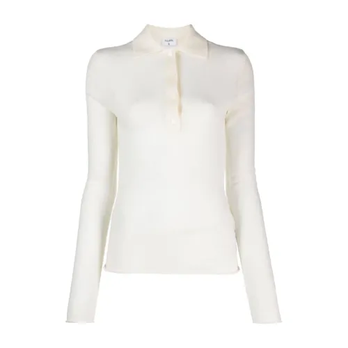 Filippa K , White Wool Knitted Top with Classic Collar ,White female, Sizes: