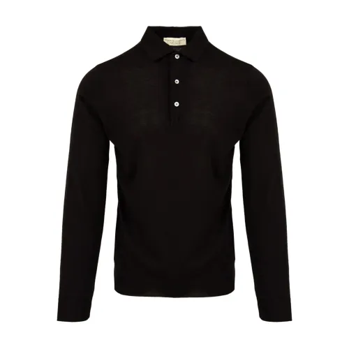 Filippo De Laurentiis , Black Polo Shirt for Men ,Black male, Sizes: