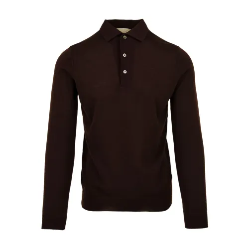 Filippo De Laurentiis , Dark Brown Polo Shirt for Men ,Brown male, Sizes: