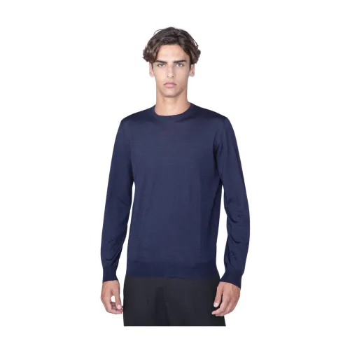 Filippo De Laurentiis , Navy Blue Crew Neck Sweater ,Blue male, Sizes:
