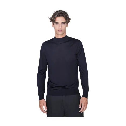 Filippo De Laurentiis , Navy Lupetto Sweater ,Blue male, Sizes: