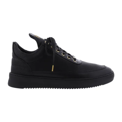 Filling Pieces , Low Top Aten Black Sneakers ,Black male, Sizes: