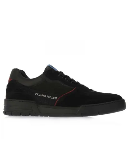 Filling Pieces Mens X Daily Paper Curb Trainers in Black Leather (archived)