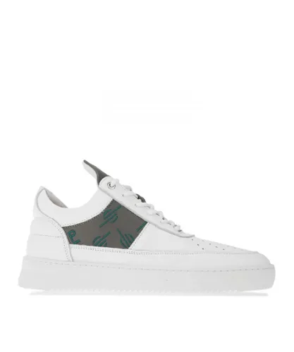 Filling Pieces Mens X Daily Paper Low Top Trainers in White Leather (archived)
