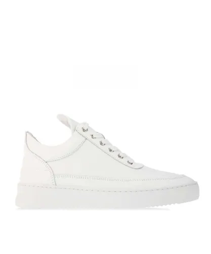 Filling Pieces Womenss Low Top Ripple Tonal Trainers in White Leather (archived)