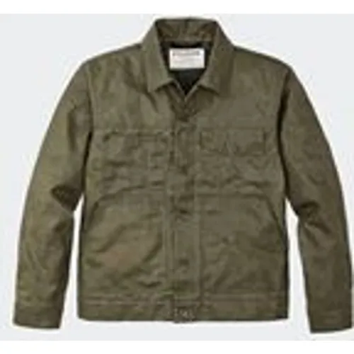 Filson Men's Tin Cloth Short Lined Cruiser Jacket in Military Green